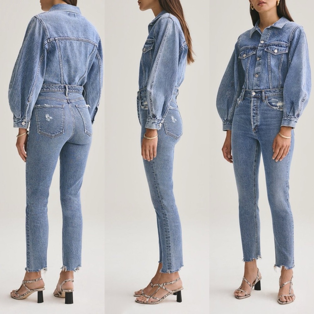 Agolde Nico High Rise Slim Fit colorway is Rooted size 24